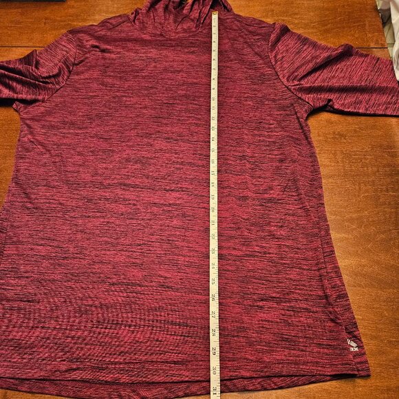 NWT RBX / Reebok Men's "Dri-Fit" Lightweight Hoodie, Wine/Black, Sz XL - Picture 12 of 13